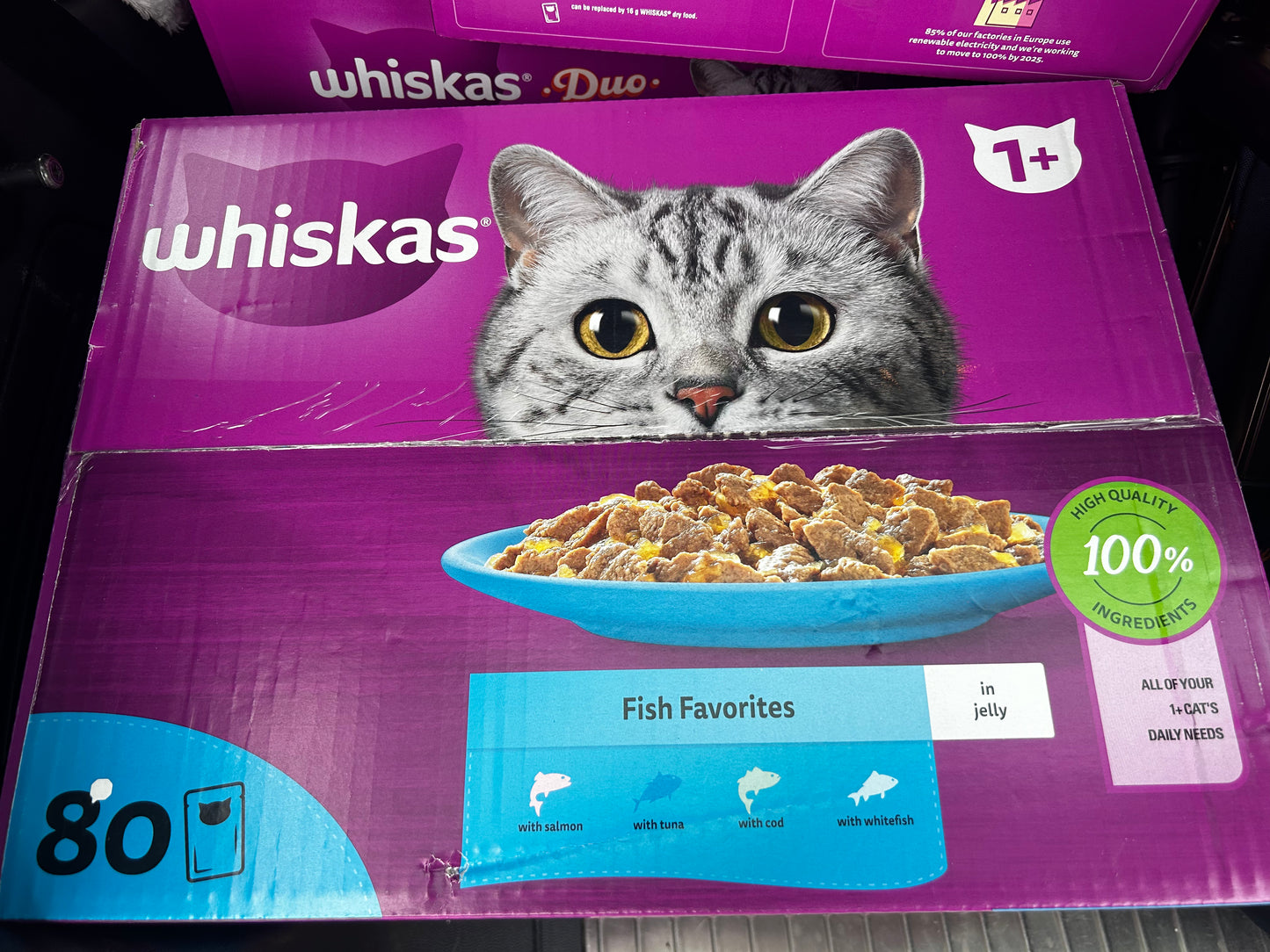 Whiskas box of 80 pouches